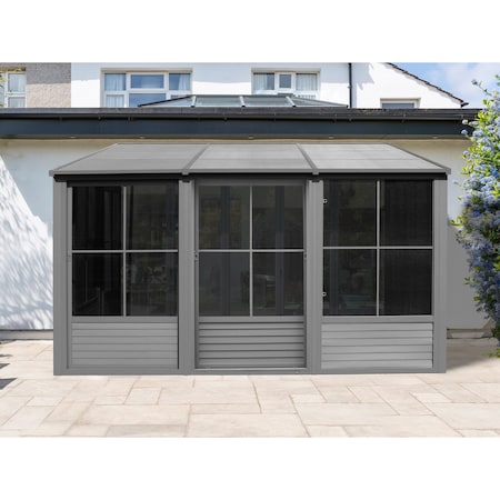 Gazebo Penguin Florence Wall Mounted Solarium 8x12 Metal Roof W1207MR-32